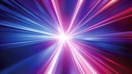 Wall Mural - speed line blue purple violet light explosion from spot black background