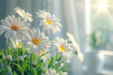 Sticker - Sunlit Daisies by the Window