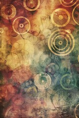 Canvas Print - Vibrant abstract art featuring colorful circles and textured patterns in warm tones, perfect for creative and artistic projects.