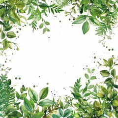 Canvas Print - Greenery design arranged for clear text placement