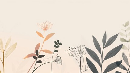 Sticker - Minimalist botanical design fresh background