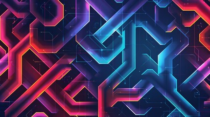 Wall Mural - Geometric pattern inspired by cybersecurity.