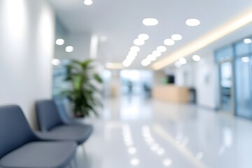 Wall Mural - blurred business office background with hospital hall design and medical interior bokeh clean bright