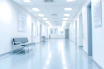 Wall Mural - blurred bokeh backdrop reflecting a clean modern and functional design aesthetic for healthcare inst