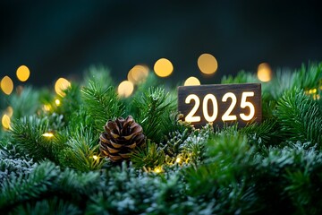 Wall Mural - organic and minimalist new year s eve scene with nature earthy tones and bright light