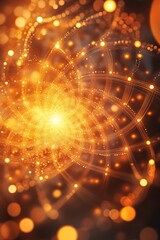 Canvas Print - a mesmerizing abstract image featuring a glowing golden light pattern with a bokeh effect, creating 