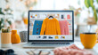 © VERTEX SPACE - Cozy sweaters displayed on laptop screen, showcasing vibrant online shopping experience. warm colors and inviting atmosphere create sense of comfort and style