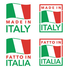 Wall Mural - Made in Italy - square vector label