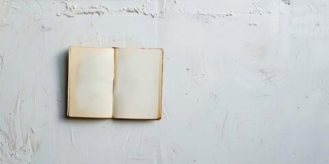 Wall Mural - minimalist success concept: clean desk with a single open notebook.