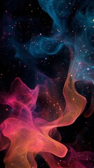 Wall Mural - Vibrant and colorful nebula with swirling gases and stars in deep space, creating a mesmerizing abstract cosmic scene.