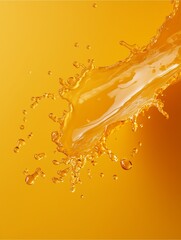 Vibrant Orange Juice Splash with Dynamic Droplets in Motion