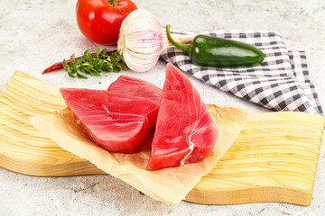 Poster - Raw fresh tuna fish steak