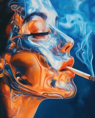 Poster - a woman smoking a cigarette is the face of a smoker