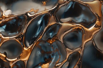 Wall Mural - a liquid, there is a gold and blue background