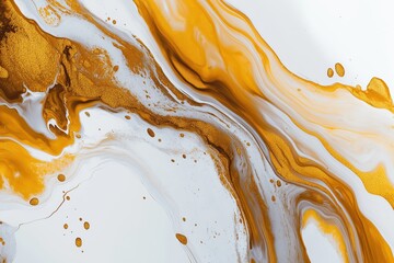 Poster - a liquid with yellow and white paint