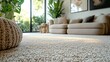 © pamungkas - Fluffy carpet and stylish furniture on floor indoors, low angle view