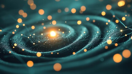 Wall Mural - an abstract representation of ai, with swirling lines and glowing nodes symbolizing intelligence and