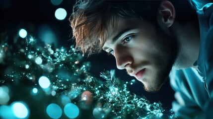 Wall Mural - a scientist working with a complex algorithm, showcasing the intricate workings of artificial intell