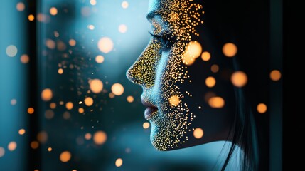 Wall Mural - a futuristic interface displaying a personalized ai assistant, illustrating the potential of ai to e