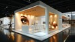Budget-friendly exhibition stand showcasing modern design and innovative features at a recent trade fair event in a spacious venue