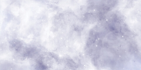 Wall Mural - Abstract space background. Blue background with stars. Pastel blue watercolor background. Blue cloudy sky background.