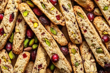 Wall Mural - Freshly baked cookies filled with nuts and dried cranberries, perfect for snacking or as a gift