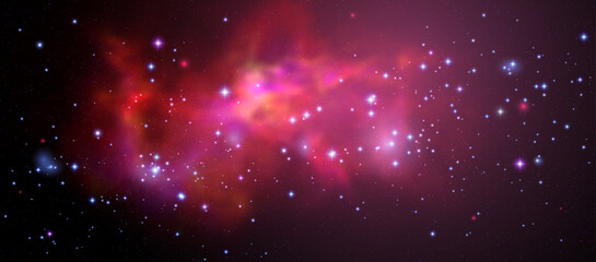 Wall Mural - space vector background with realistic nebula and shining stars. magic colorful galaxy with stardust