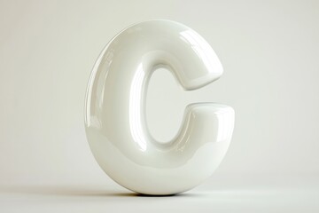 Wall Mural - A single white letter C on a plain surface, ideal for use in educational or creative projects