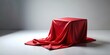 © lapeepon - Empty cube with red silk cloth isolated on background, cube, empty, red, silk, cloth, isolated, background, square