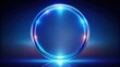 © lapeepon - Holographic blue circle hologram on a background, futuristic, technology, abstract, holographic