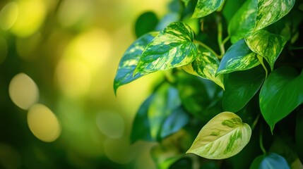 Wall Mural - Green Foliage with Bokeh Background