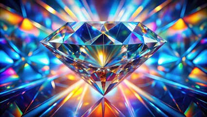 render of abstract diffraction background with diamond facets, diamond, facets, abstract, diffractio