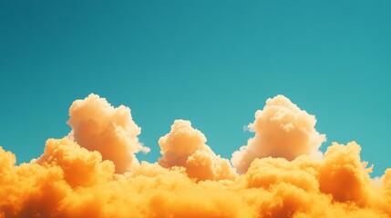 Canvas Print - The sky is blue and the clouds are orange