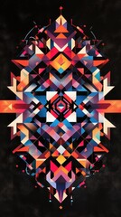 Wall Mural - A vibrant abstract geometric design featuring bold shapes and colors, ideal for creative projects and backgrounds.