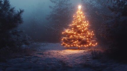 Wall Mural - christmas tree light