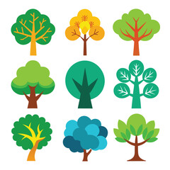 different tree set set vector design