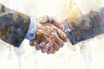 A depiction of a handshake between two individuals, symbolizing agreement or partnership