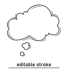 Wall Mural - a speech or thought bubble, an empty cloud of communication. stroke of a thought bubble. modern soci