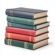 © bajita111122 - A librarian's book stack, profession item, hardcover books neatly arranged, isolated on white background