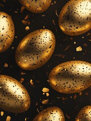 Wall Mural - Gold Balloons with Confetti Sprinkles