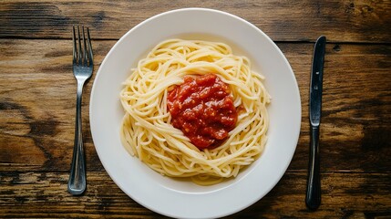 Poster - Plate of pasta with tomato sauce  