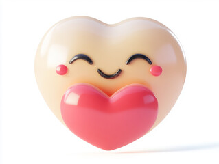 A cute, smiling heart character with rosy cheeks and a large pink heart. Perfect for love and friendship themes.