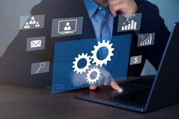 automation and optimisation concept. robotic process automation of business workflows.