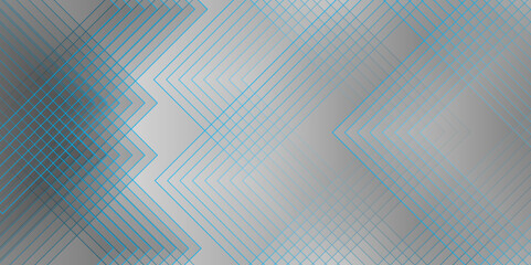 Wall Mural - Abstract grey background with overlaying stripe shapes. Modern random object shape texture. Vector futuristic architecture concept with digital geometric connection in blue lines.