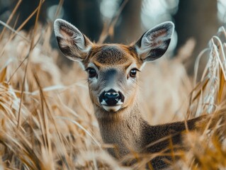 Deer in tall grass