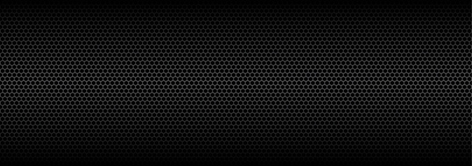metallic black hexagonal background vector design. silver honeycomb pattern with hexagon mesh. abstr