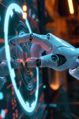 Wall Mural - robotics, automation, technology, innovation, futuristic concept, artificial intelligence, machine l