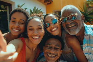 a group of friends smiling and taking a photo together