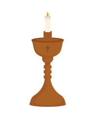 Sticker - candle on a candlestick catholic religion