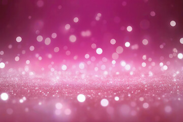 Wall Mural - Beautiful luxury gold bokeh on defocused dark pink background.